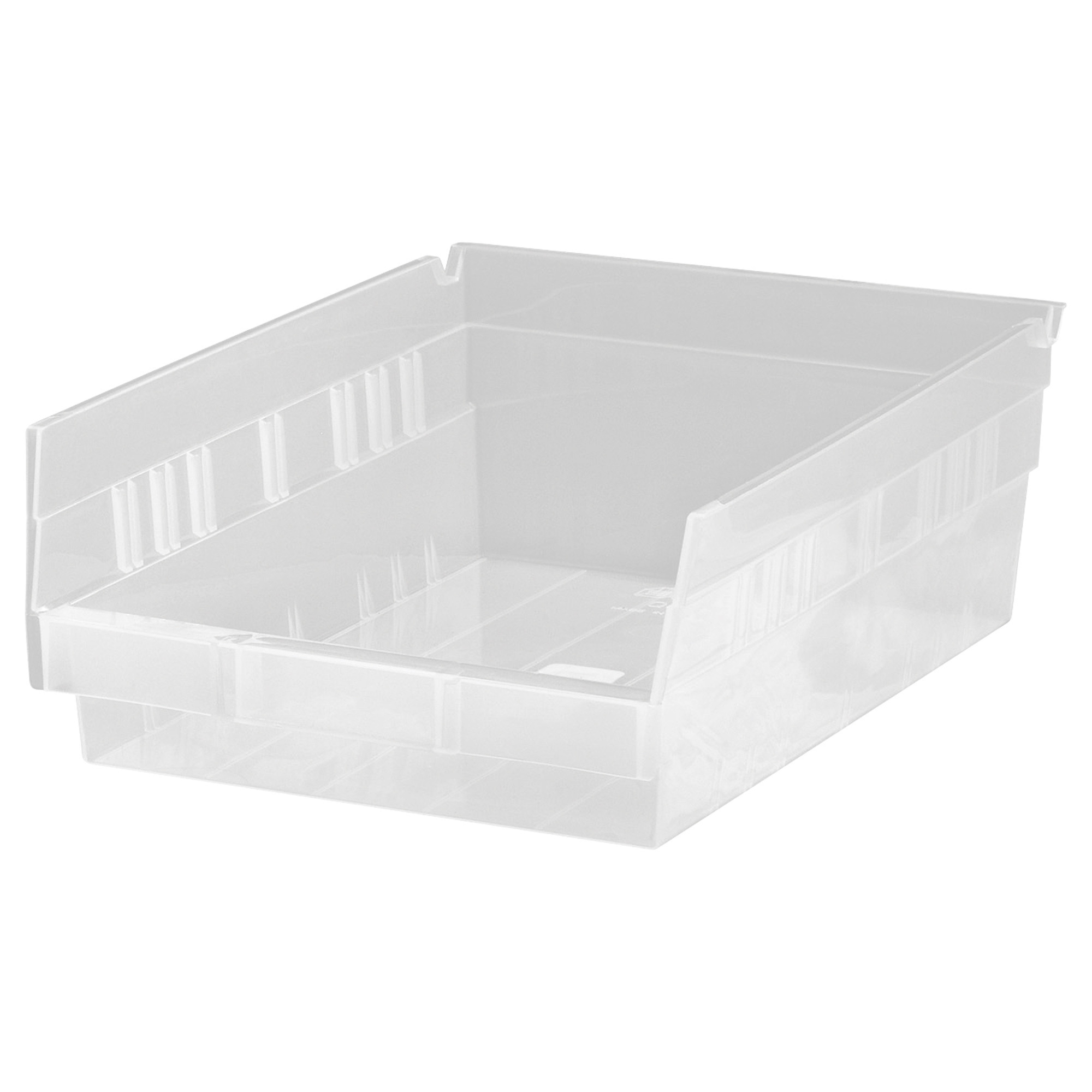 Quantum Storage Shelf Bin, 11 5/8in. x 8 3/8in. x 4in., Clear, Carton of 20, Model# QSB107CLCS